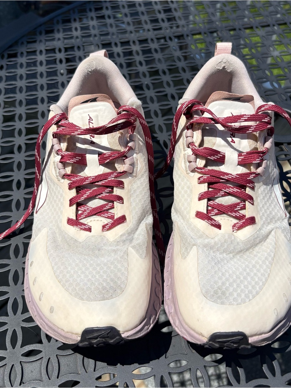 Women's Altra Outroad Trail Running Shoes Blush with Burgundy Laces